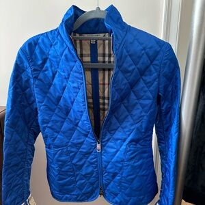 Burberry Blue Puffer Jacket with Quilted Design